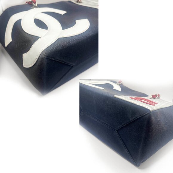 Authentic CHANEL CC No 5 Canvas Chocolate Bar Shoulder Tote Bag Quilted Chain - Picture 16 of 16